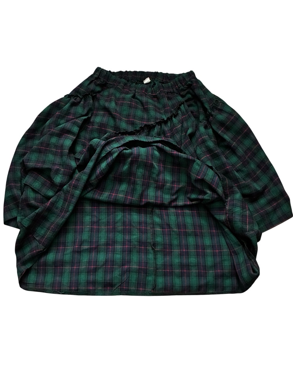 Green Plaid Flared Women’s Long Skirt Size 2XL - Picture 2 of 4